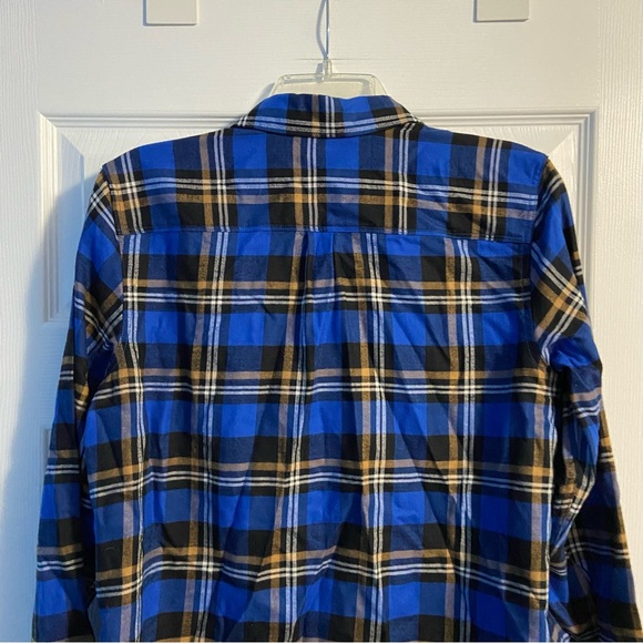 Eddie Bauer NWT Women’s Blue & Black Plaid Button Up Long Sleeve Shirt SizeM - Picture 8 of 12